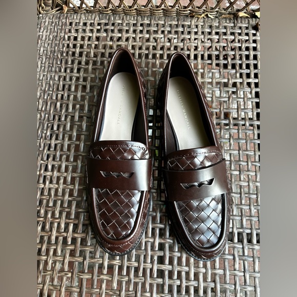 Loeffler Randall Rachel Woven Leather Loafers Espresso Brown NEW - Picture 5 of 14